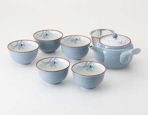 【波佐見焼】 グレー蘭 急須茶器揃　日本製