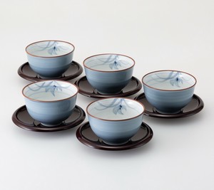 【波佐見焼】 グレー蘭 茶托付仙茶揃　日本製
