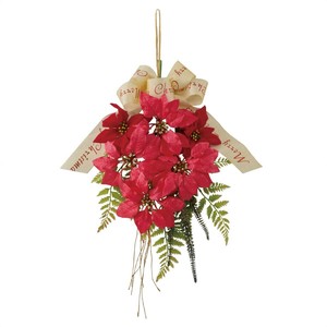 クリスマスデコレーション　ポインセチアハンギング