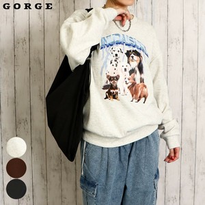 DOGプリント裏起毛プルオーバー