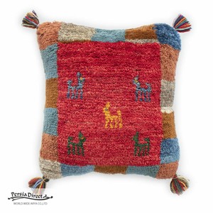 ギャッベ　ペルシャ　イラン　オーガニックウール　クッション　座布団　34.5×38cm　MSC344_RE