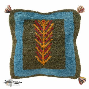 ギャッベ　ペルシャ　イラン　オーガニックウール　クッション　座布団　44×43cm　MSC445_GR