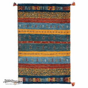 ギャッベ　ペルシャ　イラン　オーガニックウール　絨毯　ラグ　玄関マットL (約60×90cm）64×95cm　G1150