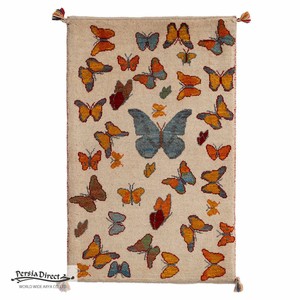 ギャッベ　ペルシャ　イラン　オーガニックウール　絨毯　ラグ　玄関マットL (約60×90cm）62×97cm　G1313