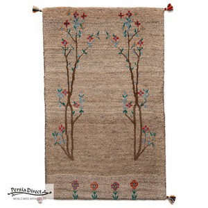 ギャッベ　ペルシャ　イラン　オーガニックウール　絨毯　ラグ　玄関マットL (約60×90cm）59×93cm　G1342