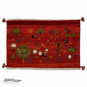 ギャッベ　ペルシャ　イラン　オーガニックウール　絨毯　ラグ　玄関マットL (約60×90cm）55×85cm　G1302