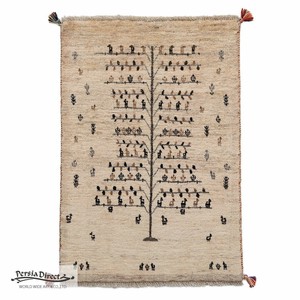 ギャッベ　ペルシャ　イラン　オーガニックウール　絨毯　ラグ　玄関マットL (約60×90cm）64×91cm　G1328