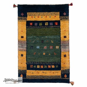 ギャッベ　ペルシャ　イラン　オーガニックウール　絨毯　ラグ　玄関マットL (約60×90cm）58×88cm　G1339