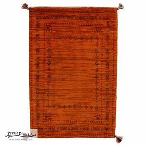 ギャッベ　ペルシャ　イラン　オーガニックウール　絨毯　ラグ　玄関マットL (約60×90cm）64×95cm　G1303
