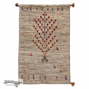 ギャッベ　ペルシャ　イラン　オーガニックウール　絨毯　ラグ　玄関マットL (約60×90cm）58×89cm　G1332