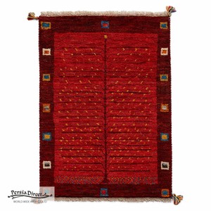 ギャッベ　ペルシャ　イラン　オーガニックウール　絨毯　ラグ　玄関マットL (約60×90cm）62×85cm　G1337