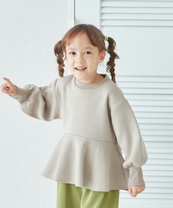 裏起毛 ペプラム プルオーバー