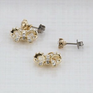 【日本製】ゴージャスリボンピアス　2WAY