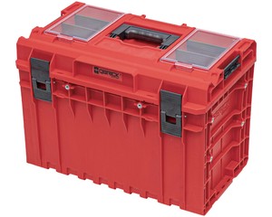 QBRICKｷｭ-ﾌﾞﾘｯｸ 52L超耐久性ﾂ-ﾙﾎﾞｯｸｽ ｶｽﾀﾏｲｽﾞ可能な仕切りとﾊﾞｹｯﾄ付  ﾚｯﾄﾞ