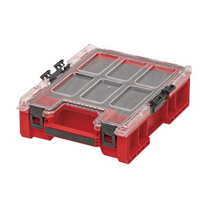 QBRICKｷｭ-ﾌﾞﾘｯｸ 4L 工具収納ｹ-ｽ ﾂ-ﾙｵ-ｶﾞﾅｲｻﾞ- 留め具付 ﾚｯﾄﾞ