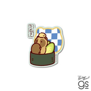 タヌキとキツネ ダイカットステッカー 軍艦巻き タヌキ イラスト タヌキツ キャラクター グッズ TNKT012