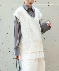 キラキラのメッシュジレー