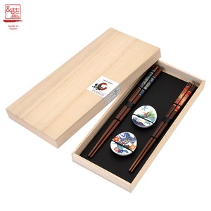 ●日本製 美濃焼 ギフト 和食器 食器 陶器●千歳の縁 箸置＆箸セット 鯉＆龍 セラミック藍