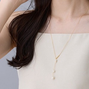 [SD Gathering] Plain Gold Chain Pearl Nickel-Free Necklace Jewelry Made in Japan