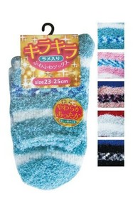 婦人 ふわふわソックス ラメ入330-5-4 色アラカルトアソート 48-416