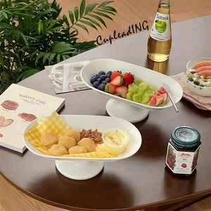 【定番商品】早い者勝ち 楕円皿 高脚皿 宴会場 トレンド 菓子皿 お茶菓子皿 ケーキ皿 アフタヌーンティー