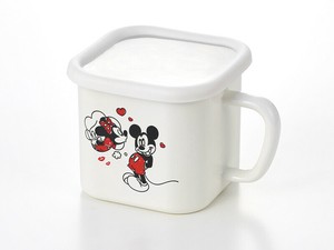 Enamel Storage Jar/Bag Mickey Minnie Square