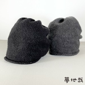後ろ紐調整ニット帽子