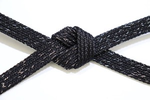 【四分紐】　紋綾竹銀散し　黒　(1114-1003-050)