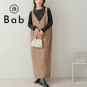 【SALE】再入荷：ボタンデザインニットジャンパーワンピース◇暖かみのあるニット地のジャンパーワンピース