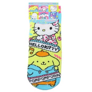 【靴下】ハローキティ＆ポムポムプリン レディースソックス ビビッド