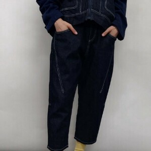 【i+mu(イム)】デニム　パンツ　濃紺　秋冬