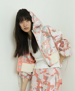 opal sheer check short  blouson