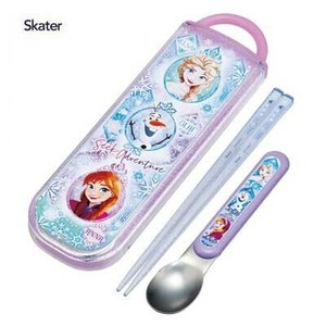 抗菌 食洗機対応スライド式 箸・スプーンコンビセットアナと雪の女王 25年  スケーター CCA1AG