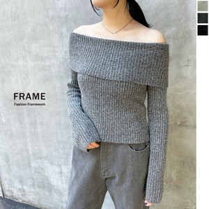 毛衣/针织衫 针织套头衫 亮粉 露肩 2024新品