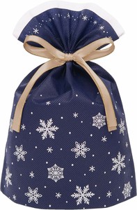 【予約商品】インディゴ クリスマス ラッピング袋 不織布 ギフトバッグ グリッターバッグ XG054
