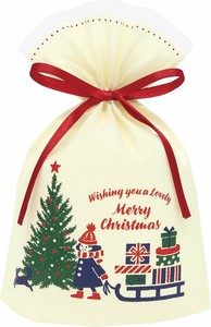 【予約商品】インディゴ クリスマス ラッピング袋 不織布 ギフトバッグ グリーティングバッグ XG058