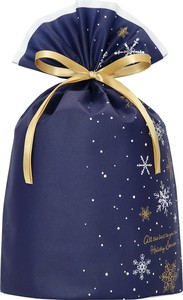 【予約商品】インディゴ クリスマス ラッピング袋 不織布 ギフトバッグ グリーティングバッグ XG592