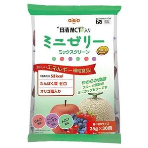 MCT入りミニゼリー ミックスグリーン（りんご・ベリーミックス・メロン） 25gx30個入