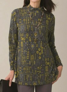 Tunic Geometric Pattern Jacquard Tunic Made in Japan