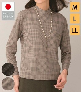 T-shirt Check Pattern Patchwork Made in Japan