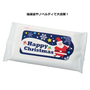 クリスマス販促用品　クリスマスウェットティッシュ　プレミアム生活雑貨