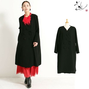 Coat Long Coat black Formal Georgette Made in Japan