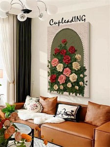 ◆◆大人気◆◆激安セール リビングアート 壁掛け レトロ 壁画 キャンバス パール装飾 薔薇の絵 装飾画