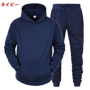 パーカー+スポーツパンツ  2点セット フード付き  長袖  無地 秋冬 快適 メンズ ファッション  BQ6116