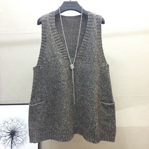 Vest Ladies fashion Plain Color V-Neck