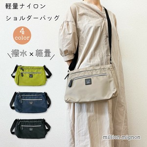 撥水10ポケット million mignon 軽量ナイロン ショルダーバッグ
