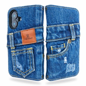 [簡易包装] デニム iPhone16 スマホケース 手帳型 iPhoneケース ※簡易ビニール包装仕様