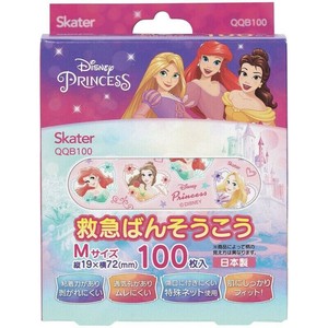 スケーター　救急ばんそうこう(絆創膏)　Mサイズ　Disney(ディズニー)　プリンセス　100枚入