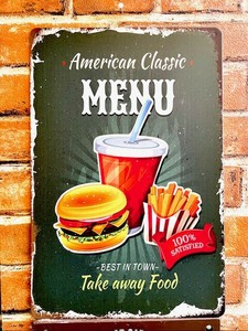 ティン 看板 インテリア　 サインボード　ブリキ看板　A4　アメザツ　アメリカン雑貨　ガレージ　アメリカ
