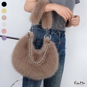 カラーエコファーショルダーバッグ ふわふわ チェーン 秋 冬 【2024AW】 WU2247
